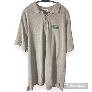 Men’s Big and Tall Lacoste Polo with Large Alligator in Gray 10R (3XL)